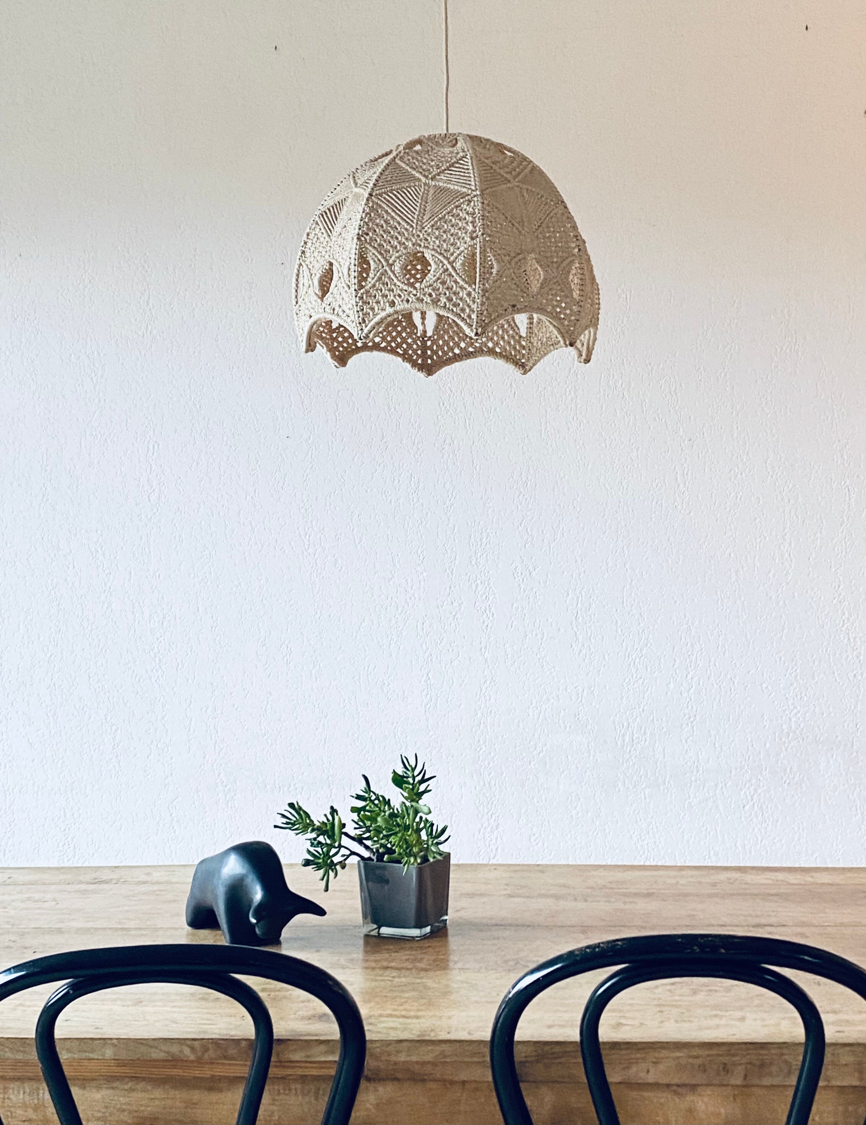 Bohemian macramé pendant light