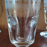 6 verres à café gravure à la grecque encadrée XIX ème