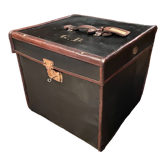 Travel trunk late nineteenth marked "At the start, Paris"