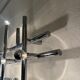 Grande applique vintage tubulaire chromée Temde AG Suisse vers 1970