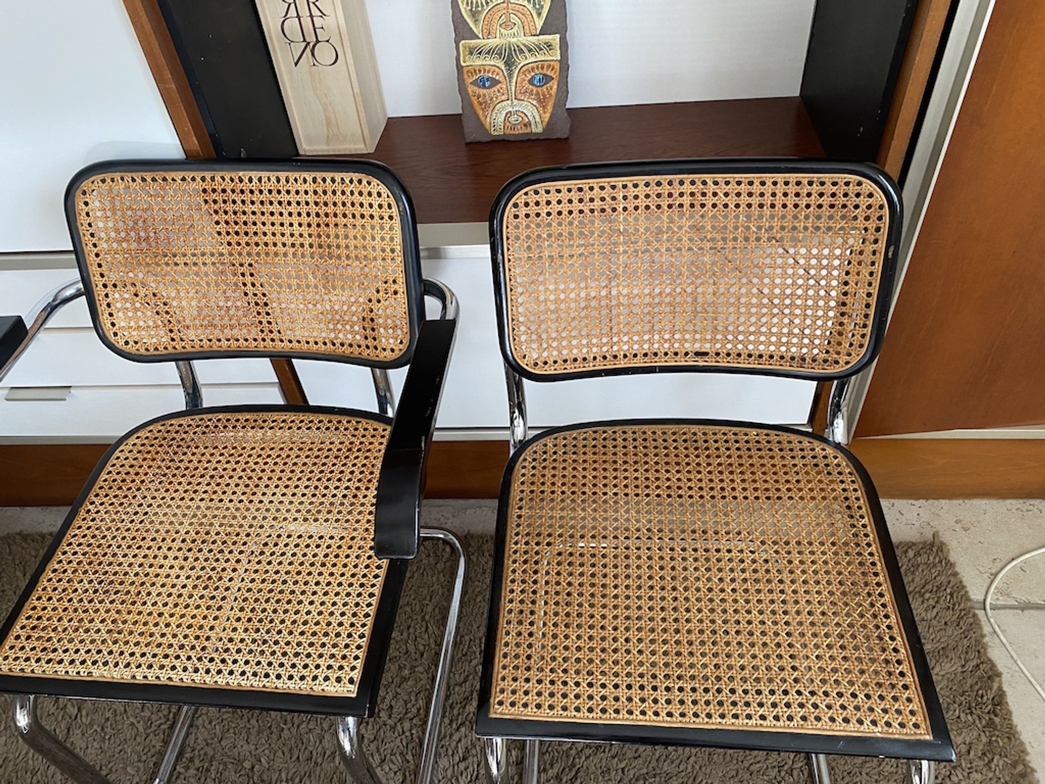 Set of 4 chairs B32 and 2 armchairs B64 Cesca by Marcel Breuer Italian Edition 1980
