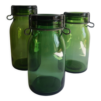 Set of 3 glass jars Bulach Switzerland vintage
