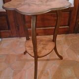 Gueridon table in art nouveau style with floral decoration, signed gervaise.