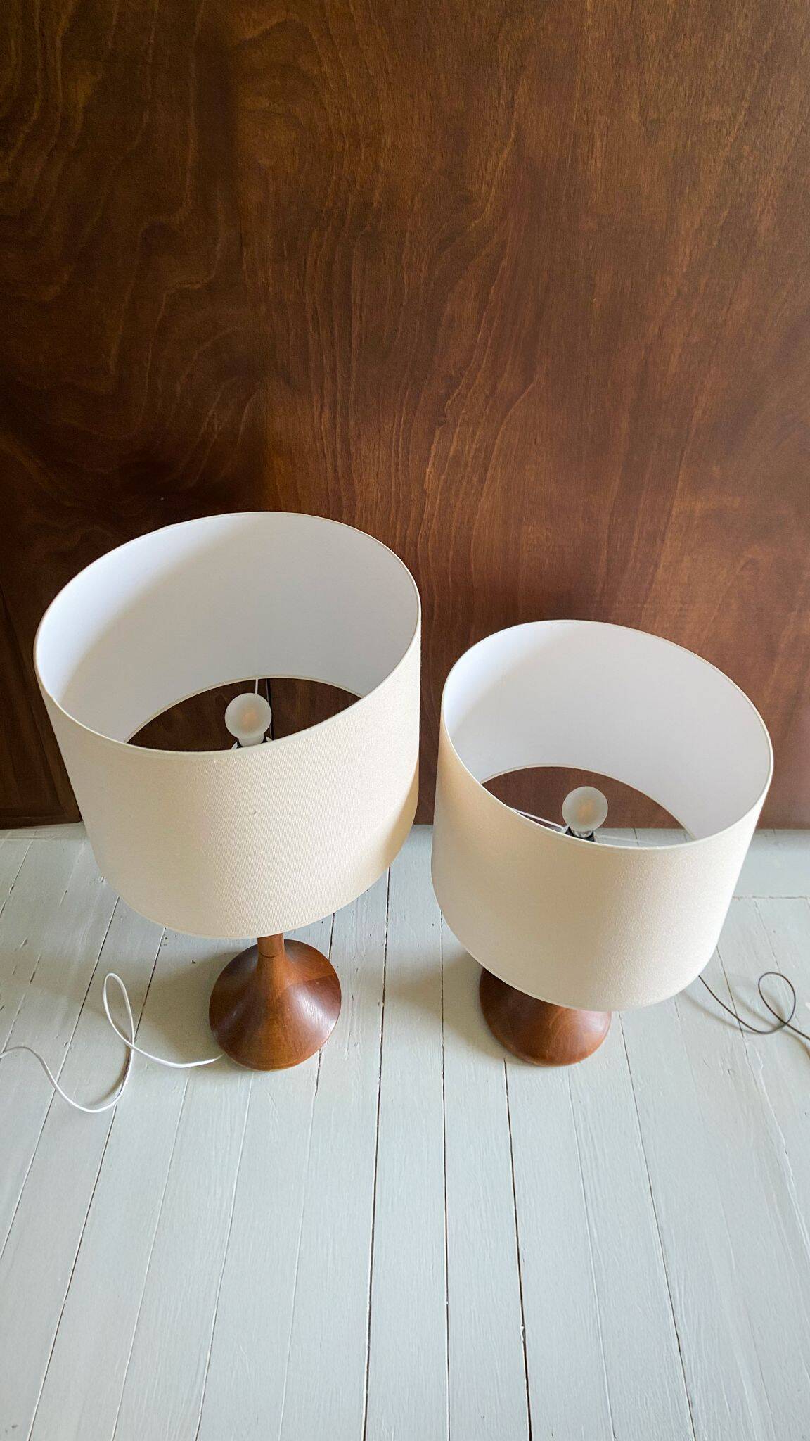 Large vintage teak table lamp, edited by Kirk, Denmark, 1960s