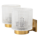 Carl Fagerlund for Orrefors Pair of wall lights in brass and glass Sweden 1960