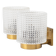 Carl Fagerlund for Orrefors Pair of wall lights in brass and glass Sweden 1960