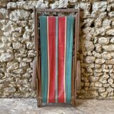 Transat bois rayé rouge et vert