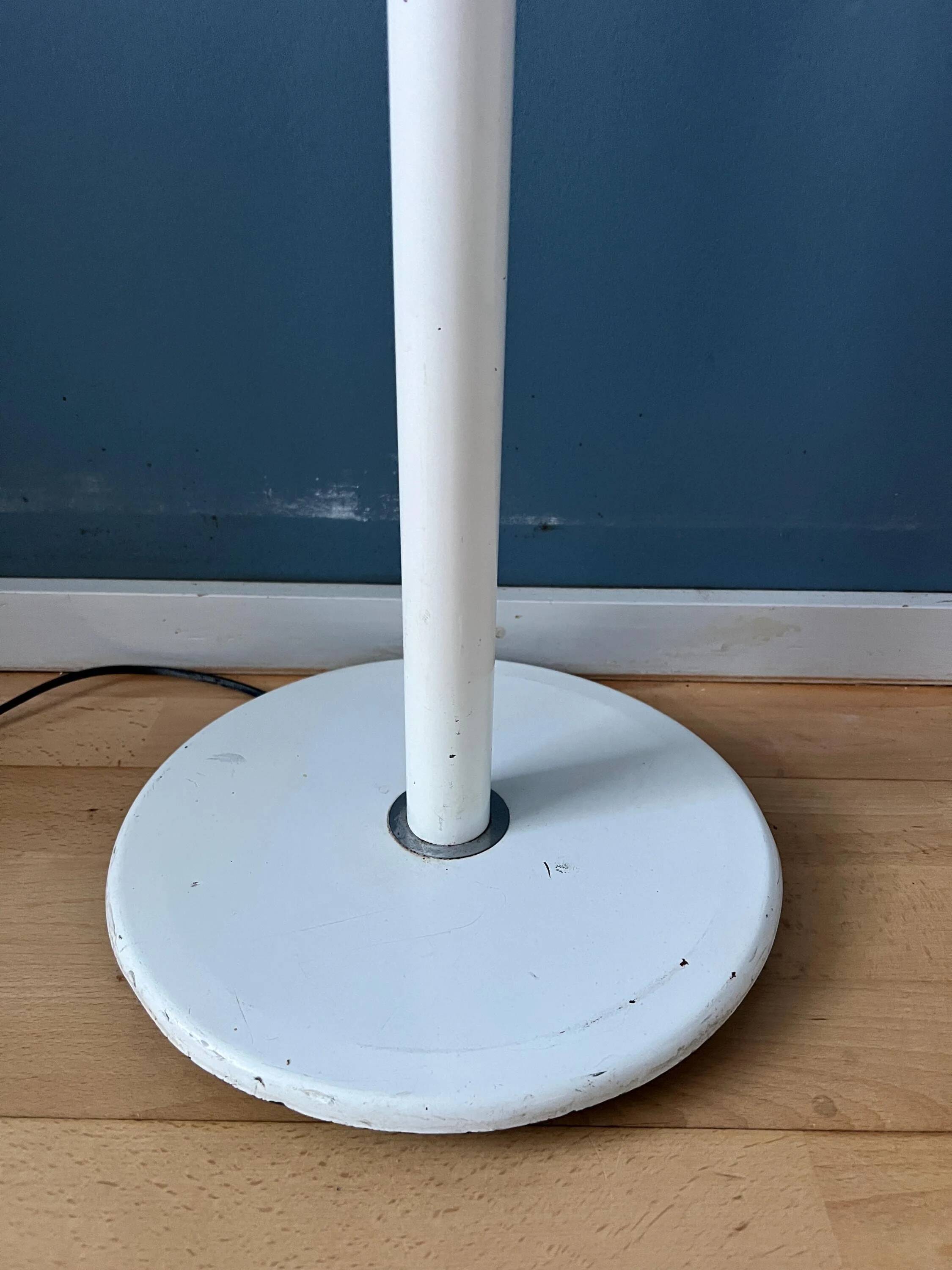 Vintage Space Age floor lamp in white metal Hala