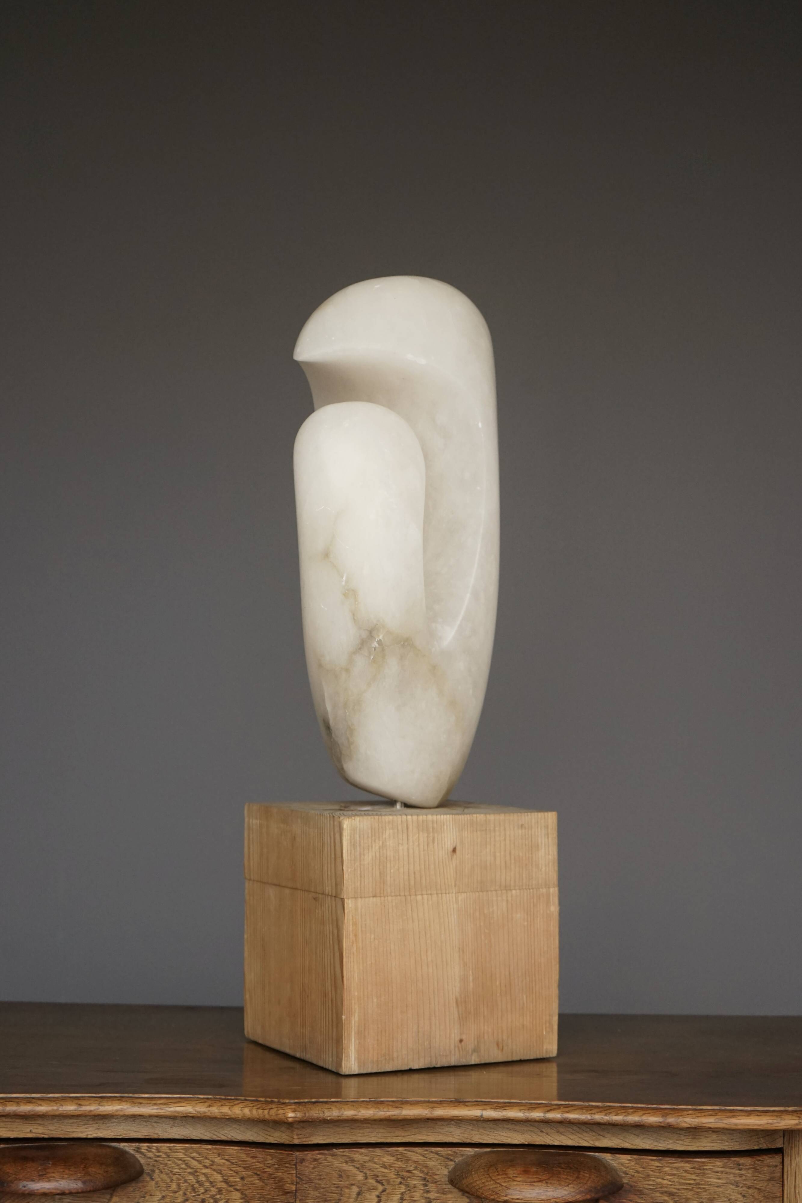 Large Abstract Alabaster Stone Sculpture. 1970s