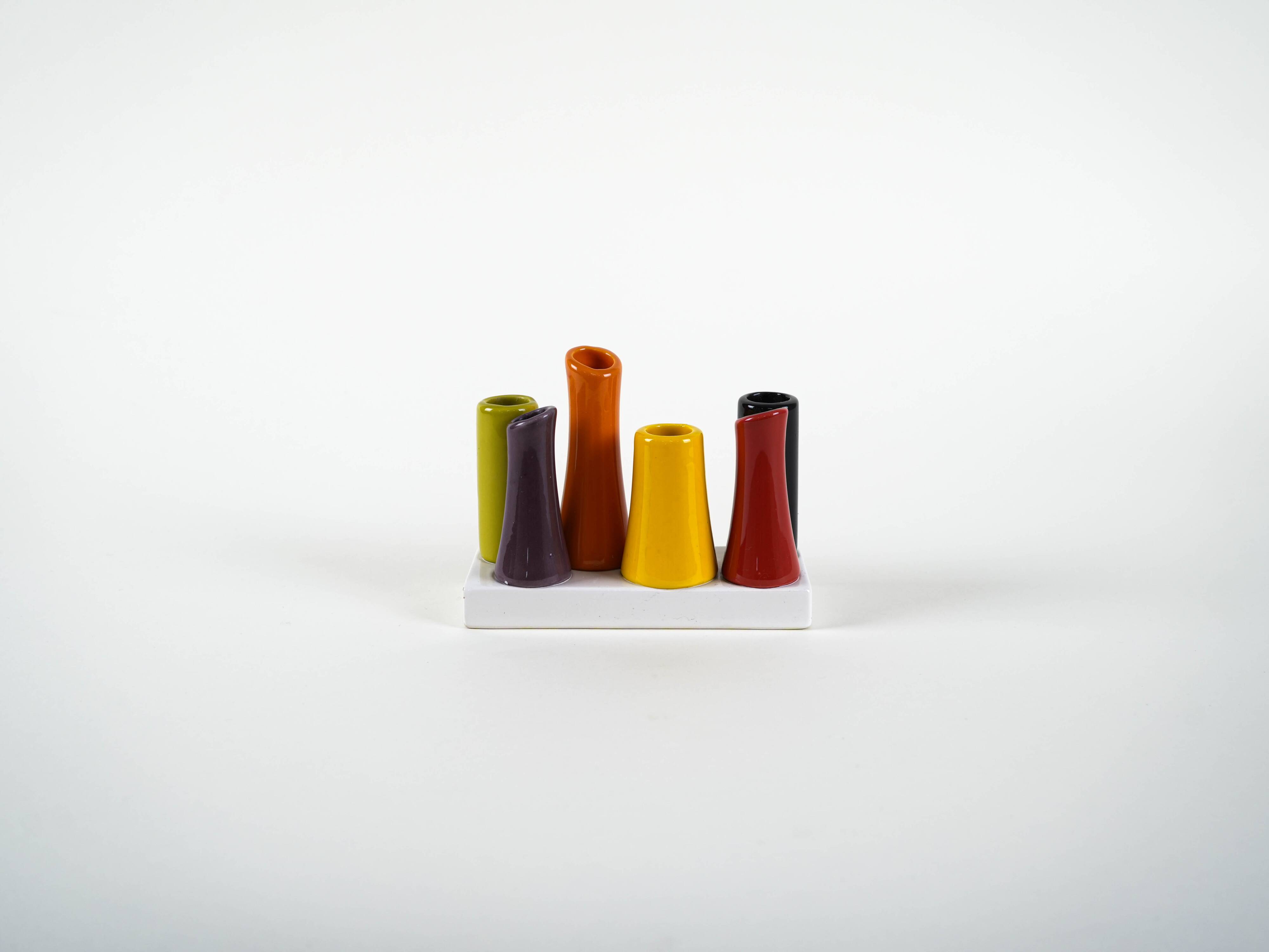 Ensemble de vases soliflores, Danemark années 1970