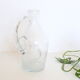 Bubbled glass pitcher with ice tank, handcrafted, French vintag manufacturing