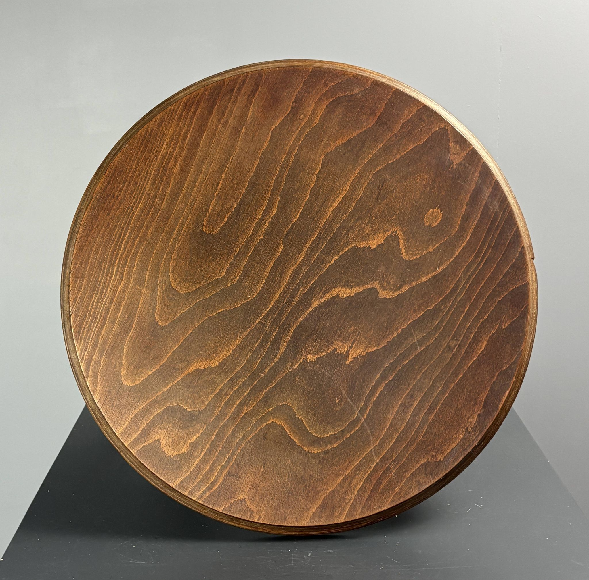 Midcentury wood turned barley twist side table with cork screw legs 1950s