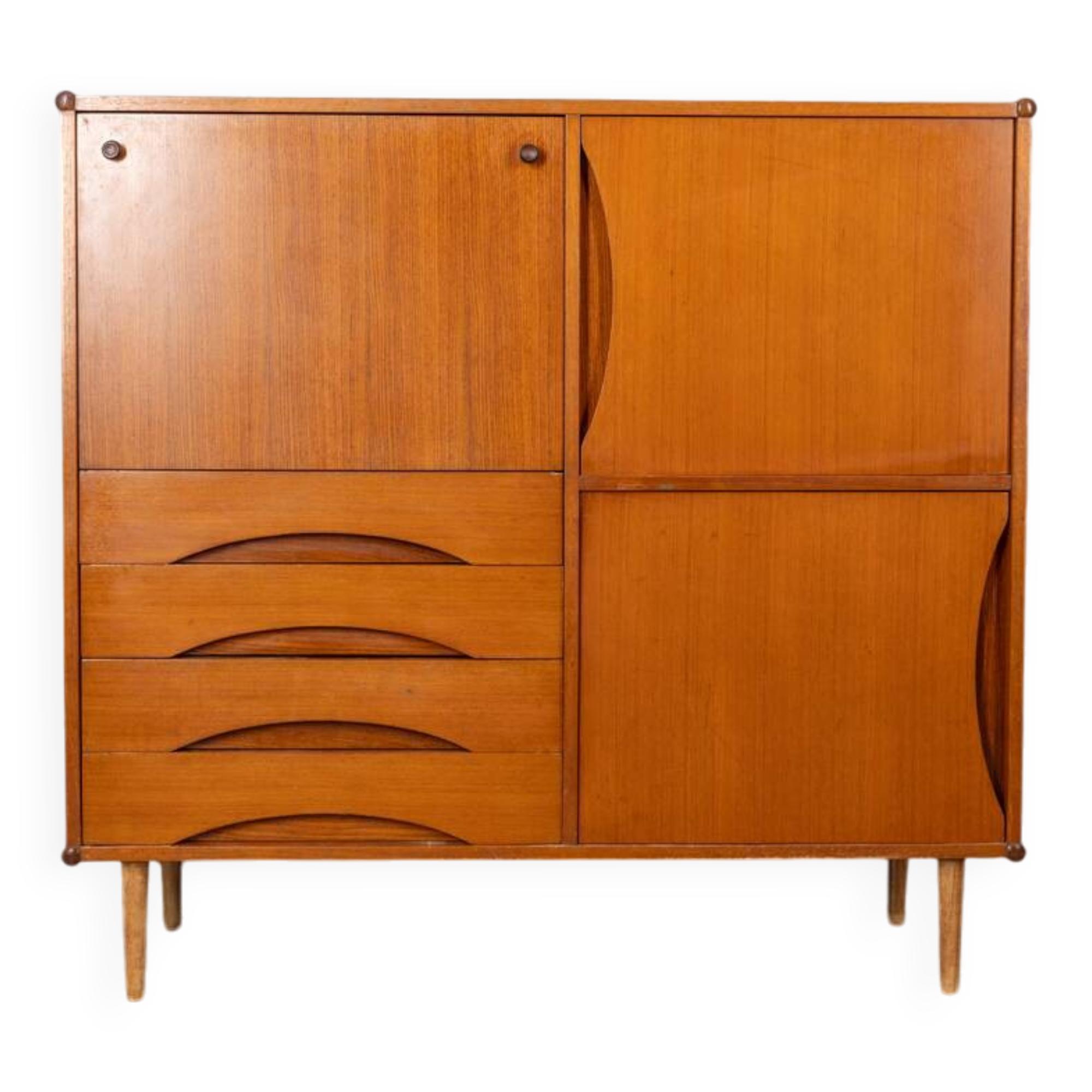 Vintage highboard 1960s wooden sideboard italian design