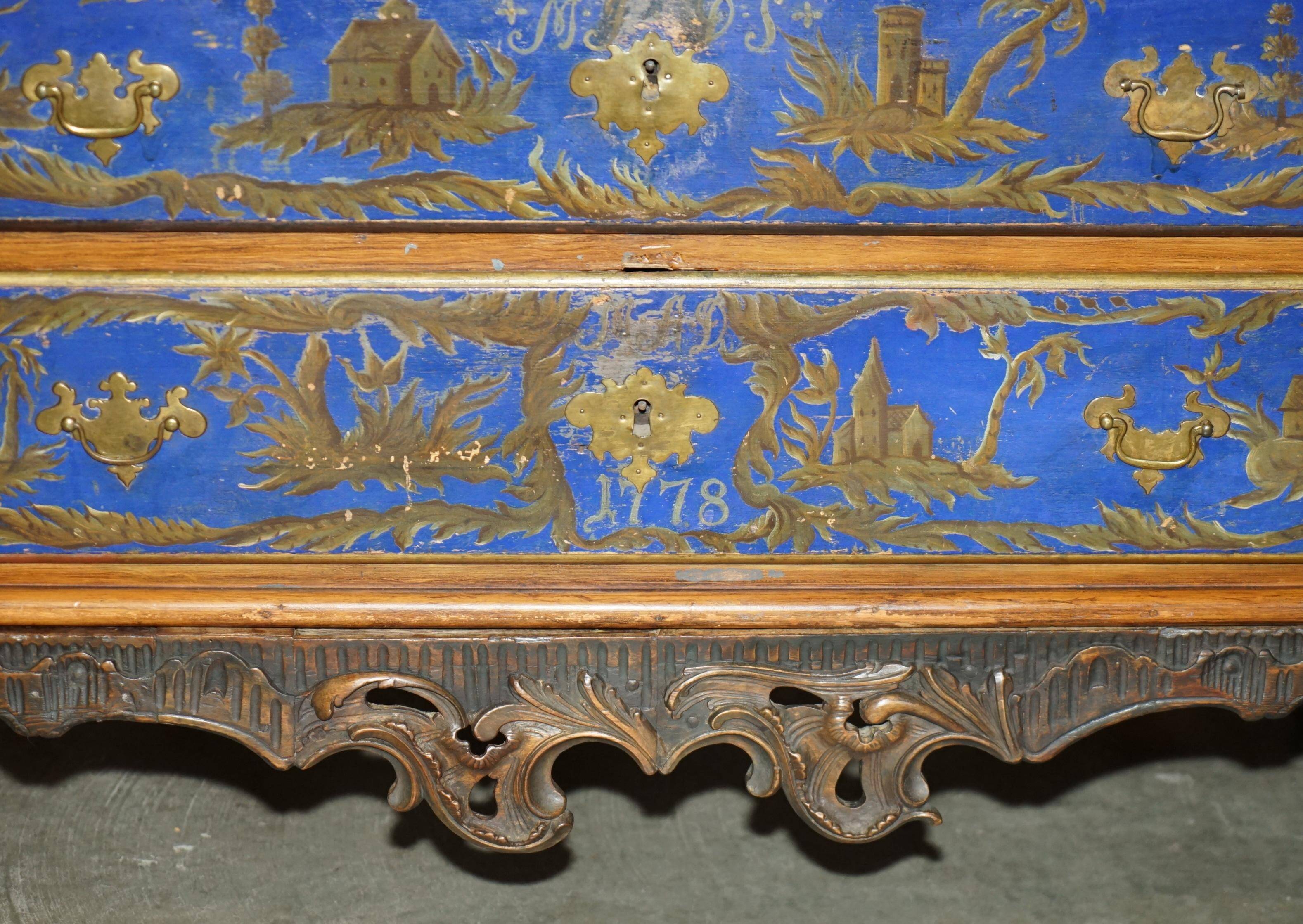 Commode campagne polychrome 1778 en bois style George III