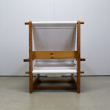 Italian brutalist pine sling chair