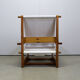 Italian brutalist pine sling chair