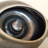 Bougeoir rat-de-cave noir mat en céramique années 50