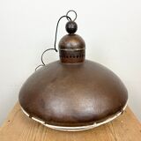 Large Brown Industrial Lamp with Iron Grid, 1960s