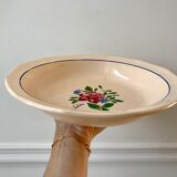 Plat creux Digoin Sarreguemines rose années 40