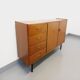 Vintage teak and black metal row from the 60s