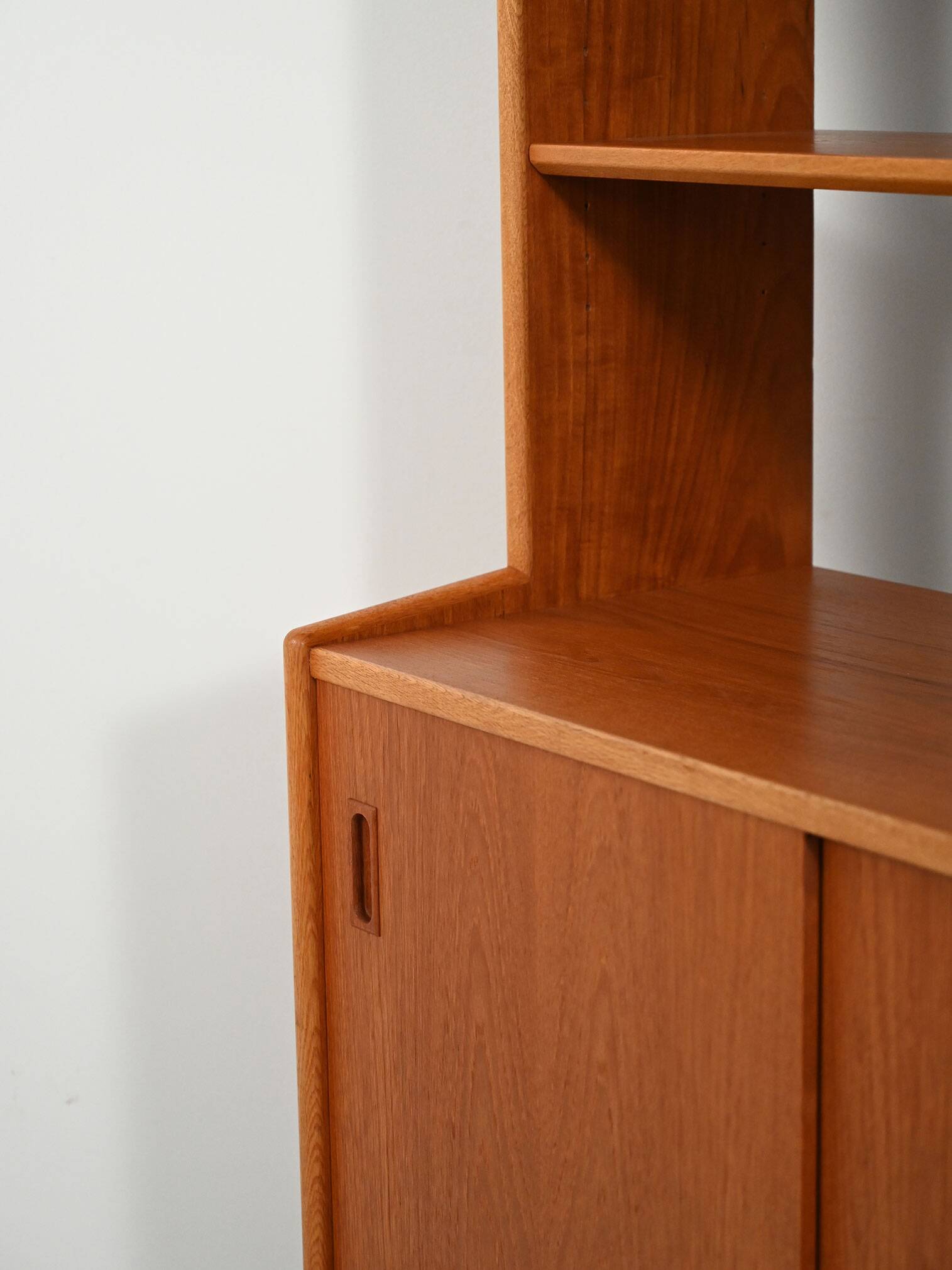 Scandinavian teak bookcase with cabinet, 1960s