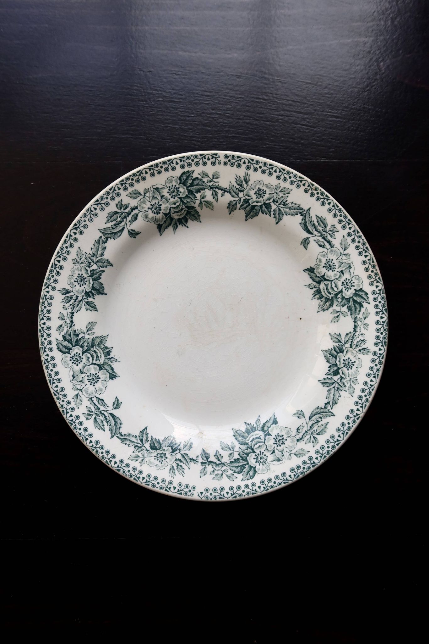 Antique ironstone plate from Saint-Amand – Guadeloupe model