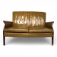 Two-seater green foam leather sofa Froxfield by Parker Knoll, 1960.