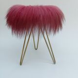 Tabouret de fourrure, années 1960