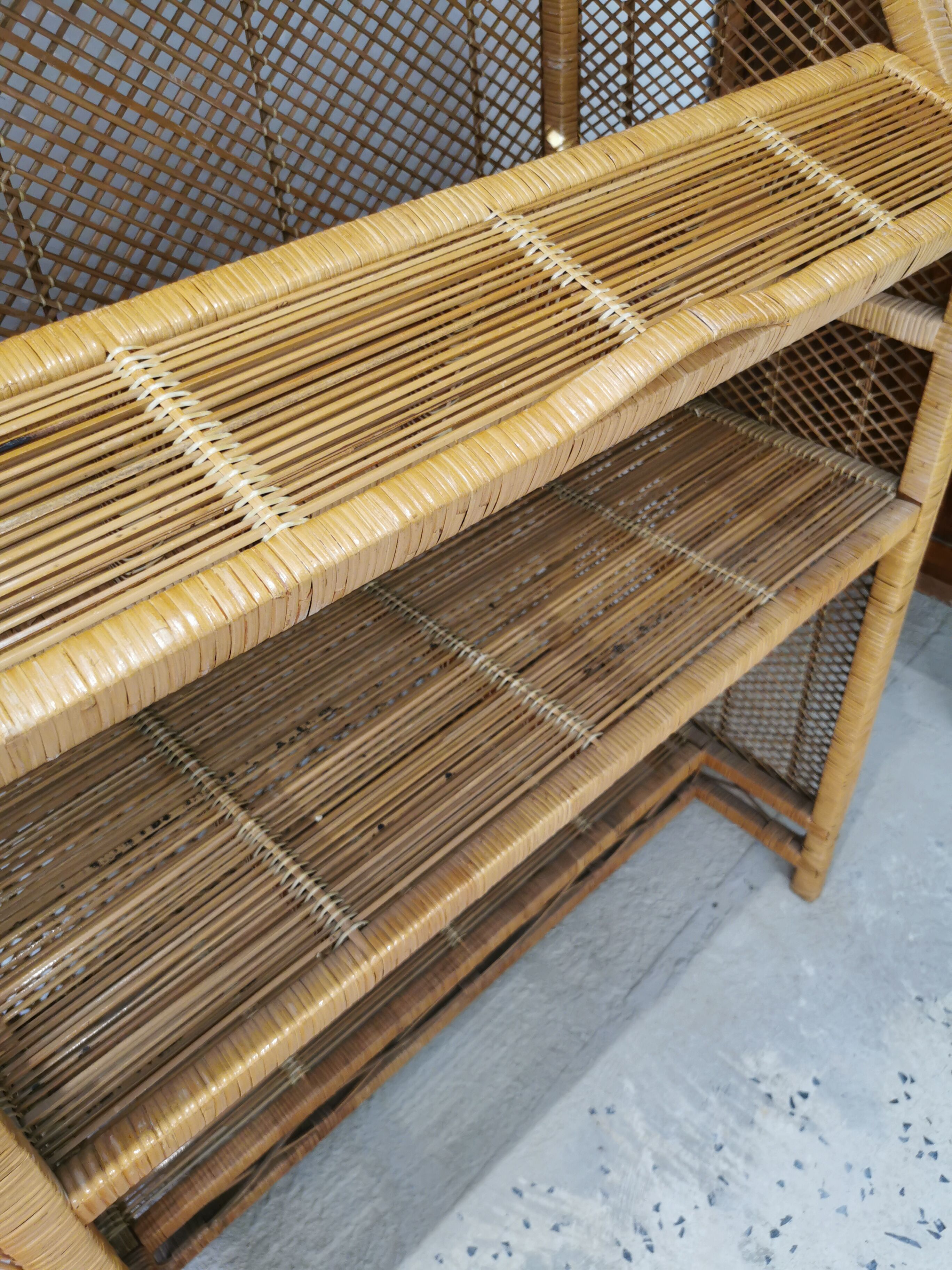 Secretary desk in vintage buri rattan