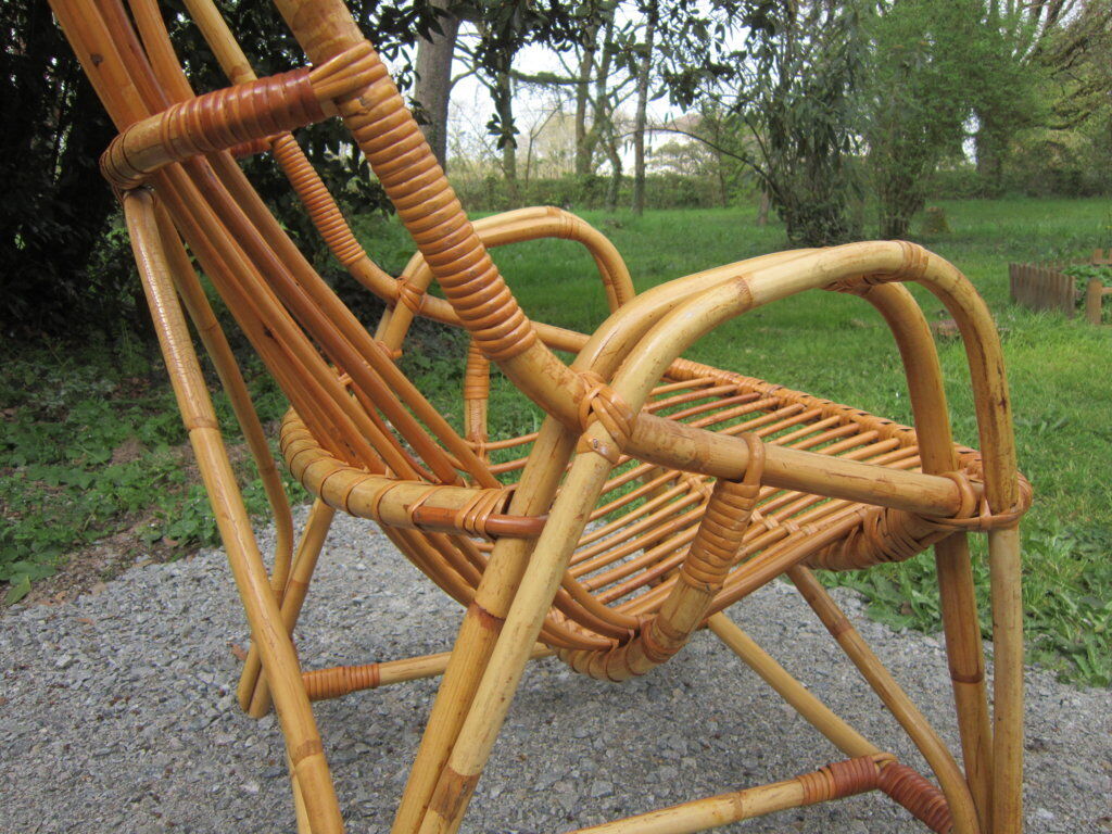 Rattan armchair 60s