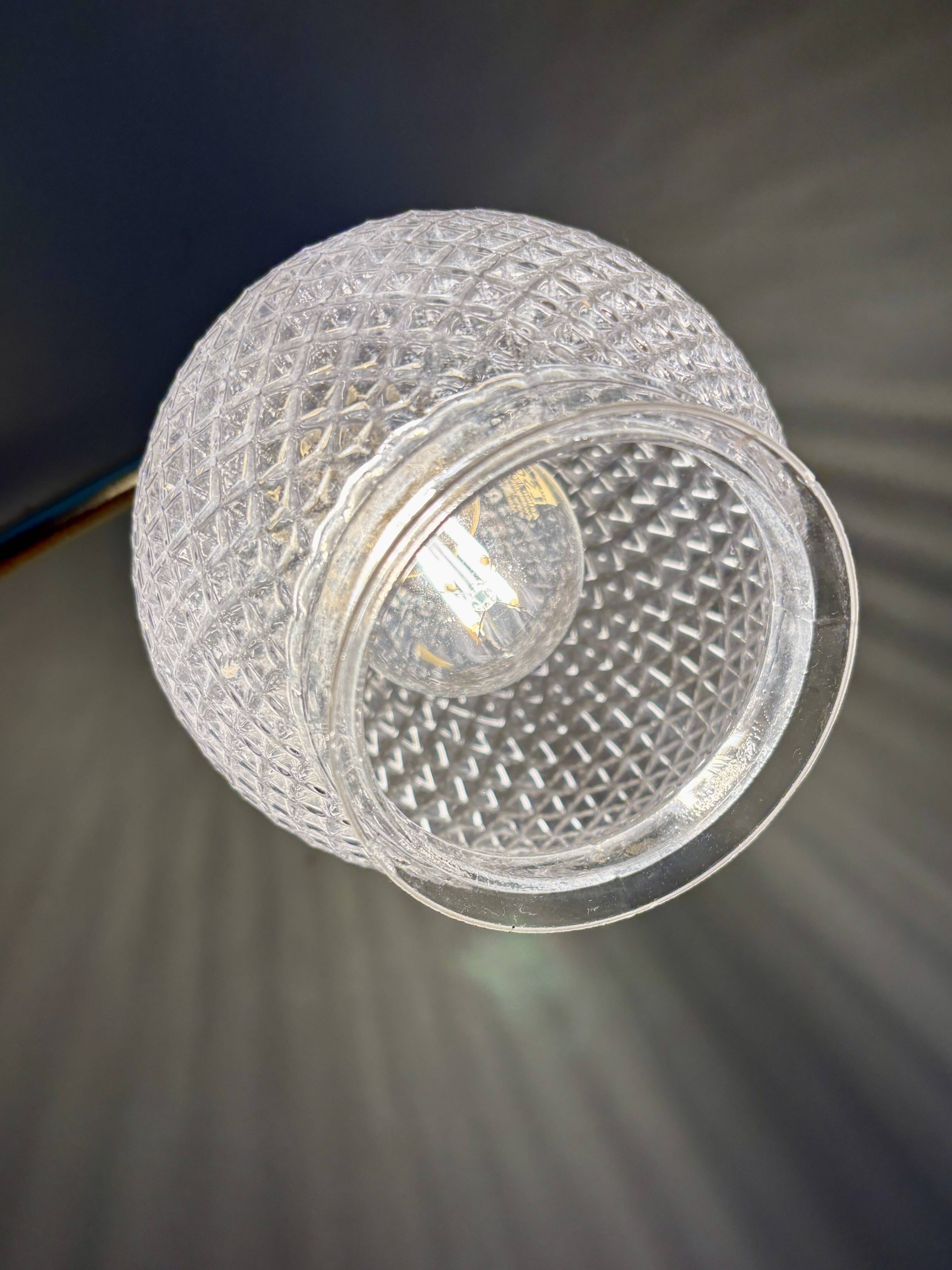 Vintage glass globe angled wall light