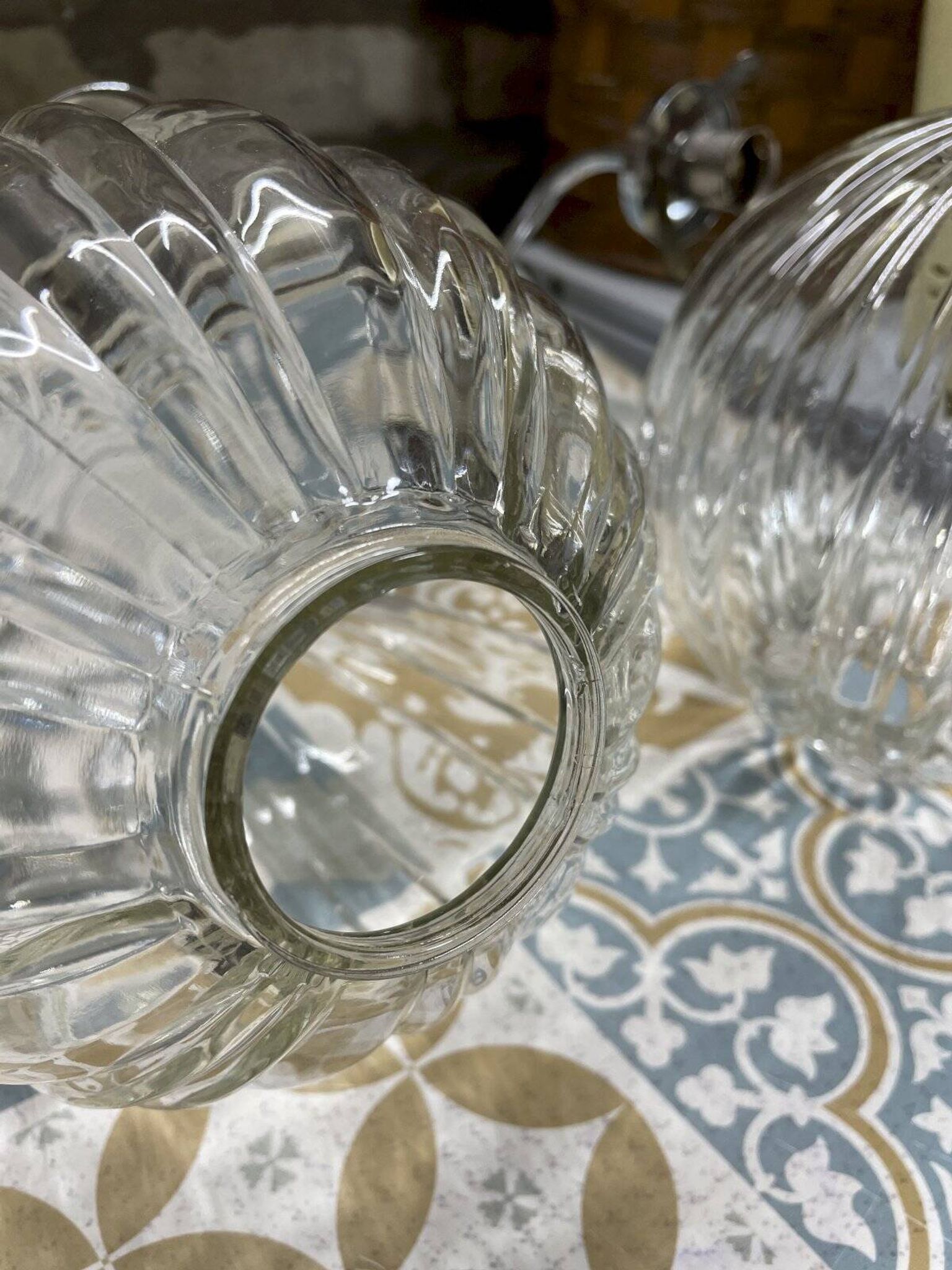 Applique 2 globes métal chromé et verre