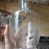 Glass carafe graphic patterns, vintage 1970s