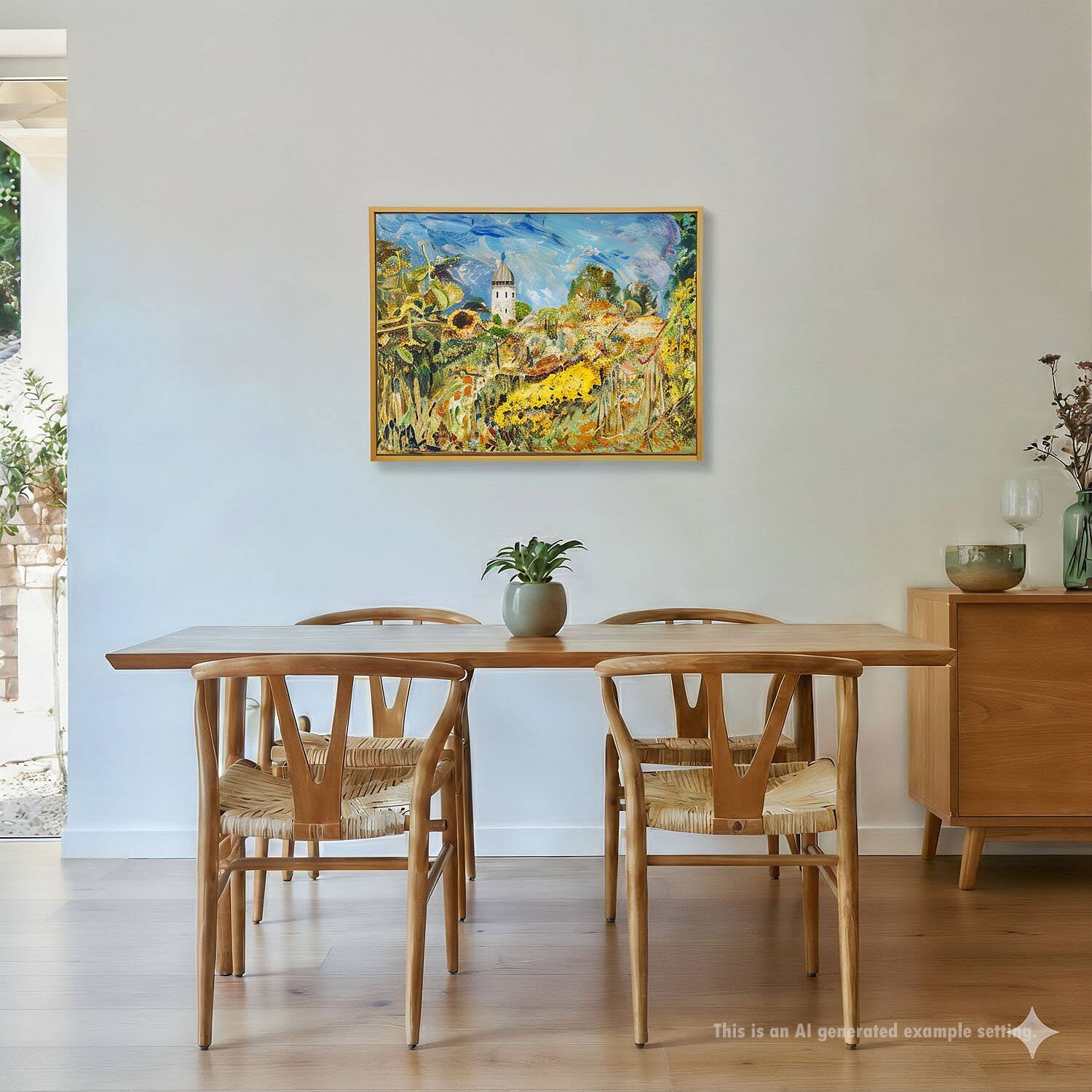 Women’s Island / Chiemsee with monastery and garden, 1994 – Oil painting by Alexander Michael