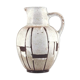 White vintage vase or pitcher with brown lines
