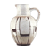 White vintage vase or pitcher with brown lines