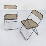Set of 2 Plia chairs smoked by Giancarlo Piretti for Castelli, 1960