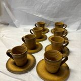Ensemble de 8 tasses en grès vintage