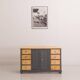Side chest of drawers with drawers and hinged doors, fully restored
