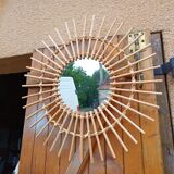 Miroir Soleil Rotin