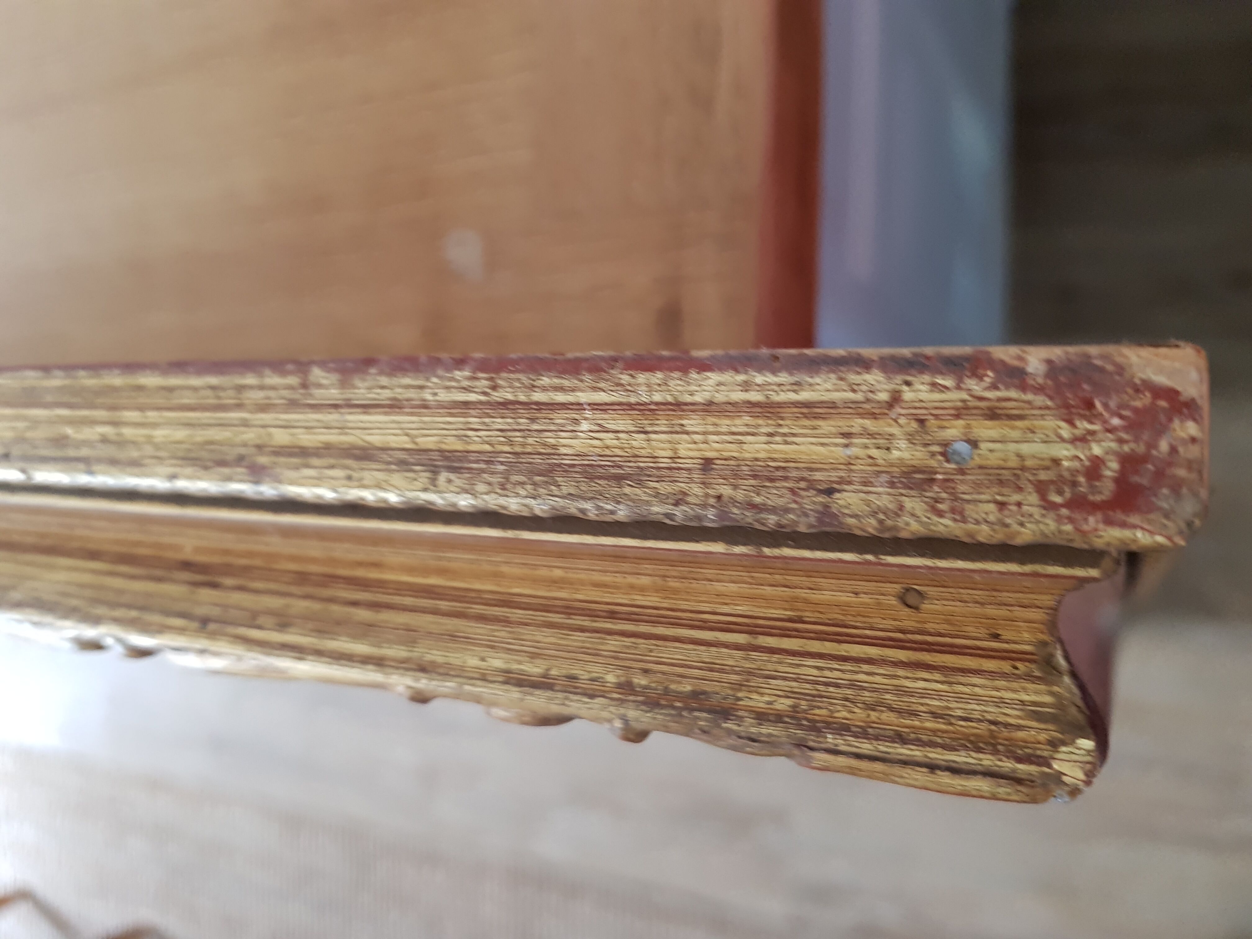 Golden rectangular mirror - 63x116cm