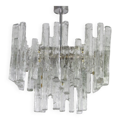 Lustre en glace Murano rare par Kalmar, Autriche, années 1960