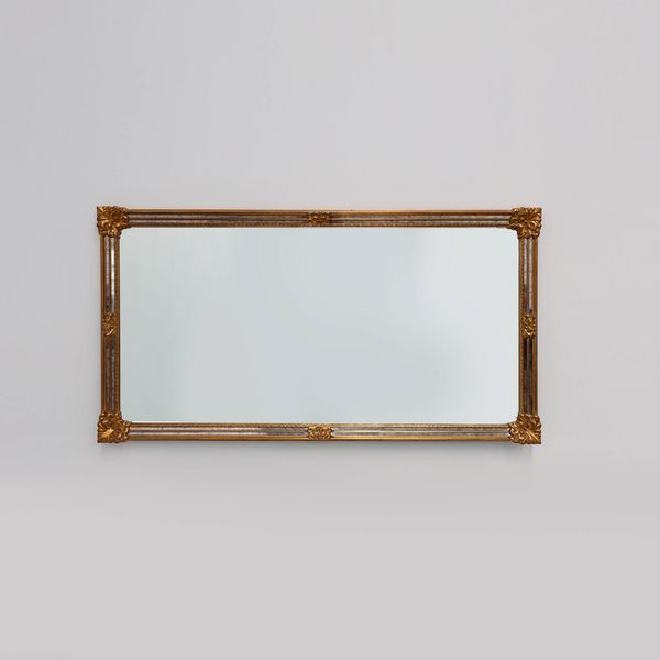 Grand miroir rectangulaire doré Deknudt du XXe siècle de style baroque, Belgique
