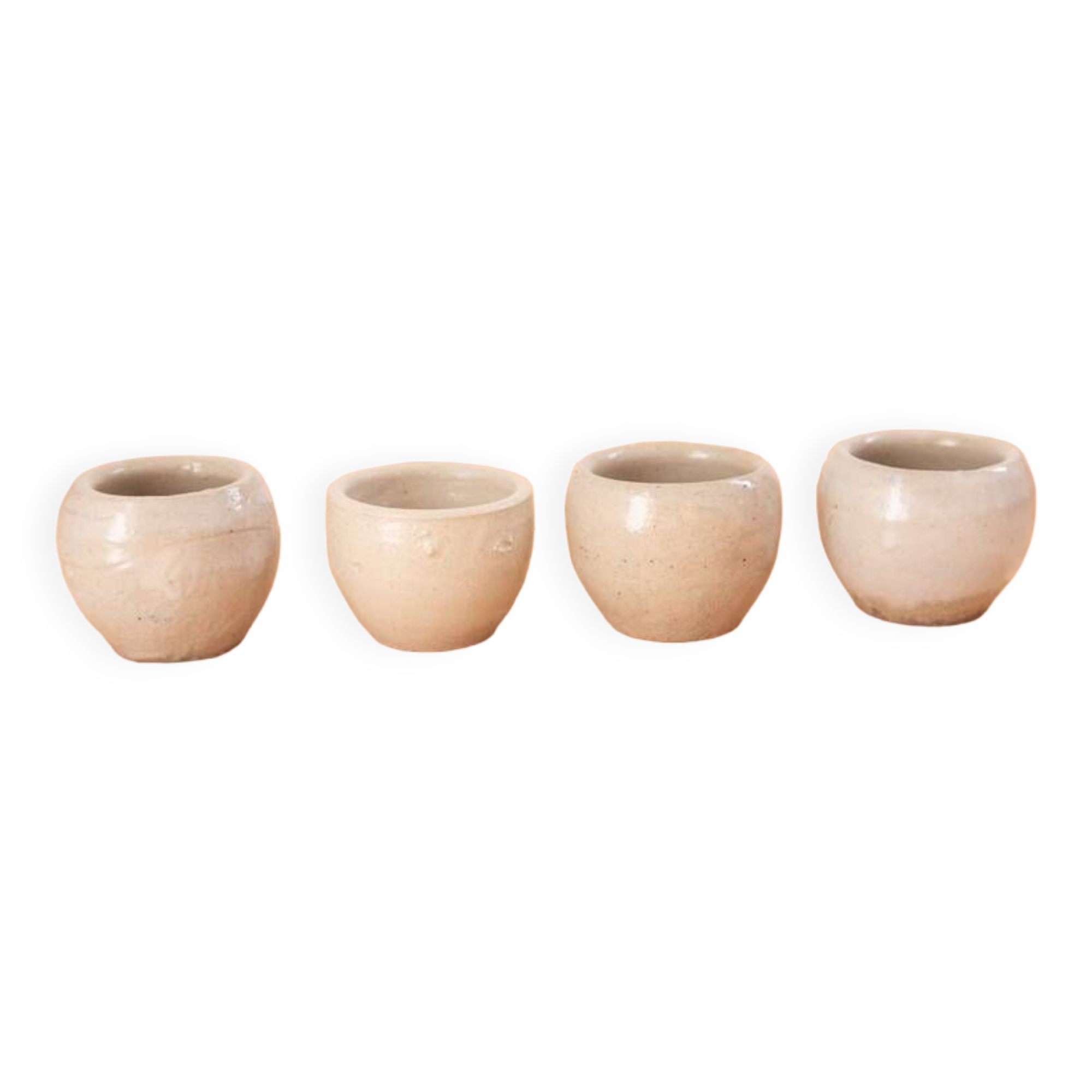 4 Gray sandstone candle holders