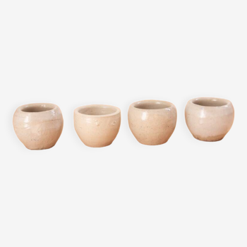 4 Gray sandstone candle holders