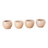 4 Bougeoirs en grès gris