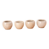 4 Bougeoirs en grès gris