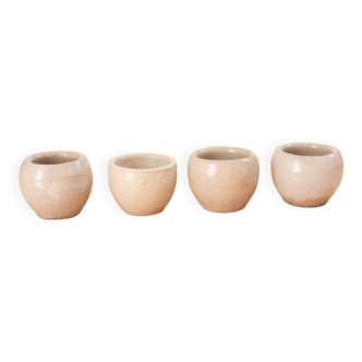 4 Gray sandstone candle holders