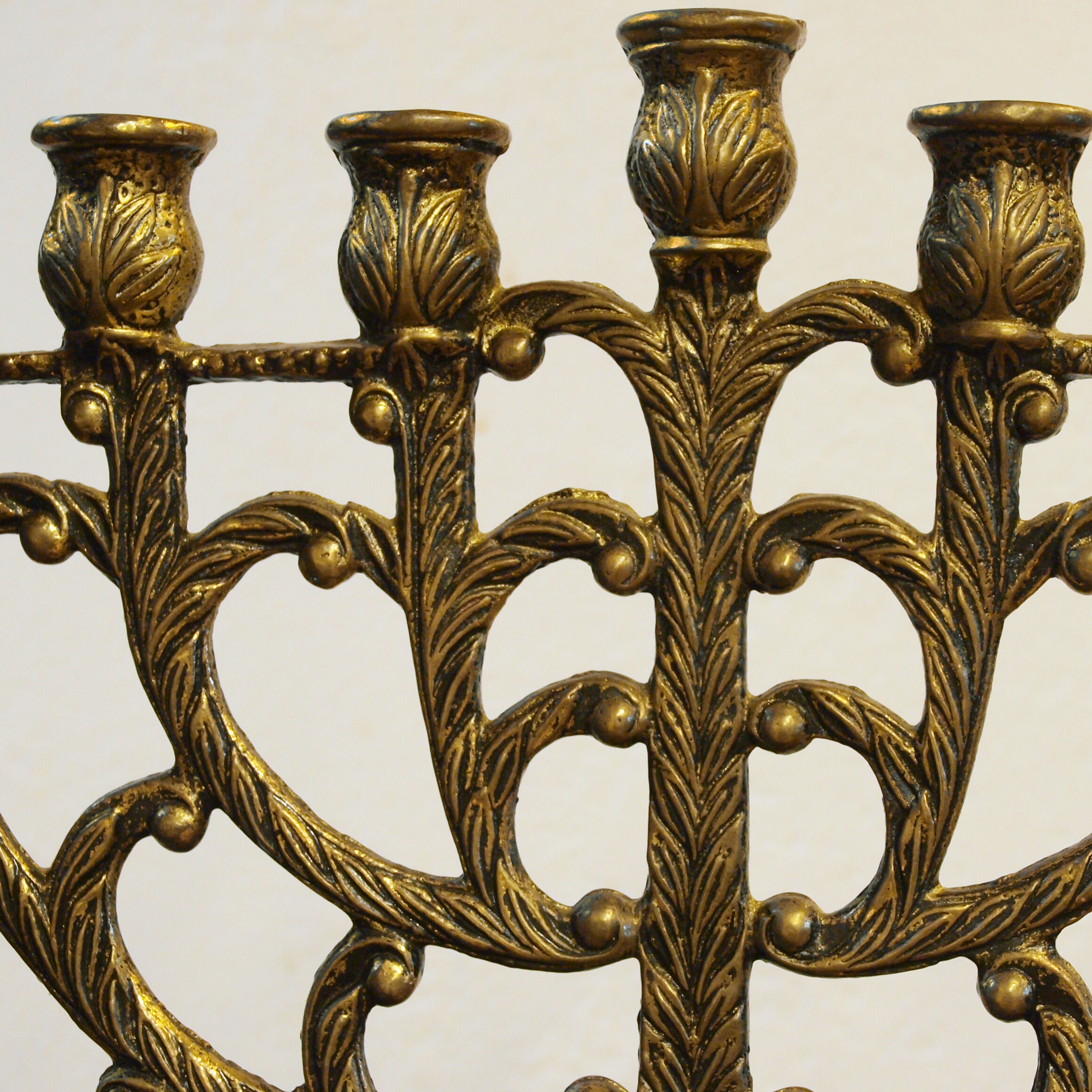 Menorah Hanukkah Brass Chandelier by Tamar