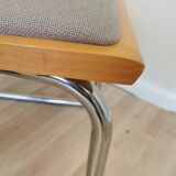 Vintage Marcel Breuer Cesca Chairs by BENE Austria 1980s / Upholstered Gray Fabric Armchair with Arm